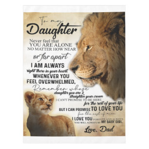 To My Daughter Lion Family Gift, Daughter Birthday Tablecloth