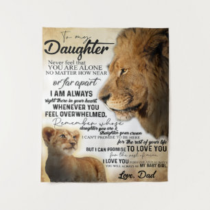To My Daughter Lion Family Gift, Daughter Birthday Tapestry