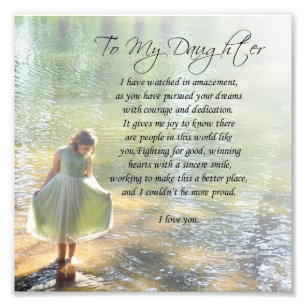 "To My Daughter" Little Girl in Water Poem Print