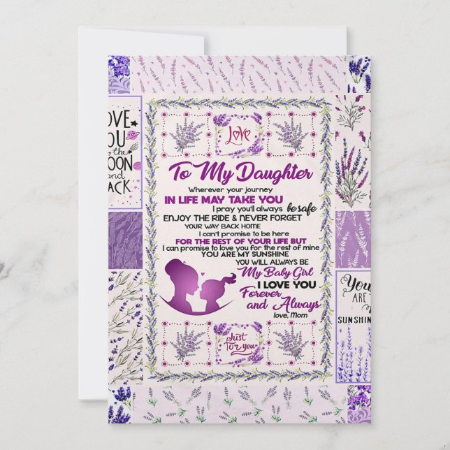 To my daughter, my baby girl i love you forever invitation (Front)