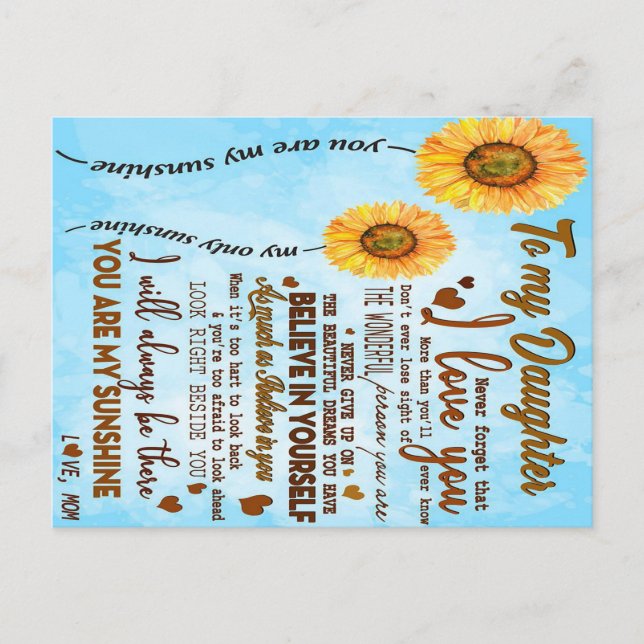 To my daughter | Special letter to my daughter Announcement Postcard (Front)