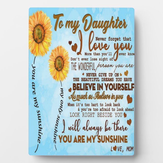 To my daughter | Special letter to my daughter Plaque (Front)
