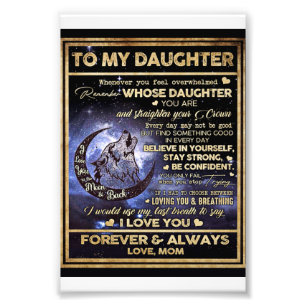 To My Daughter Wolf Birthday Gift, Funny Gift Photo Print