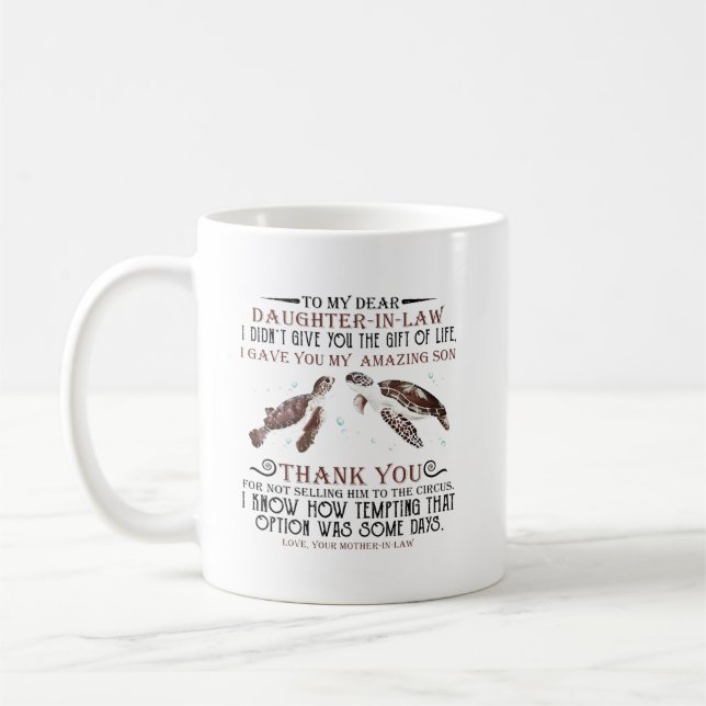 To my dear daughter in law coffee mug (Left)