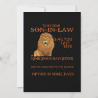 To My Dear Son-In-Law Give You Gorgeous Daughter
