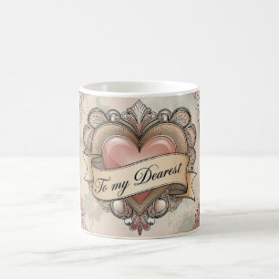 To My Dearest: Ornate Heart Design Coffee Mug