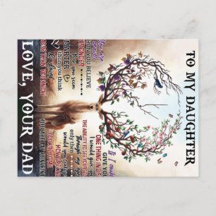 To My Deer Daughter Gift, Daughter Birthday Gift Postcard