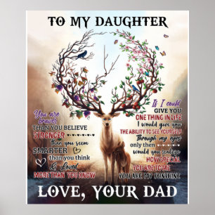 To My Deer Daughter Gift, Daughter Birthday Gift Poster