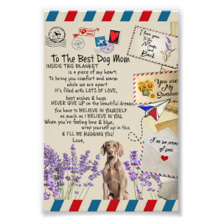 To My Dog Mum Gift, Mum Birthday Gift Idea Photo Print