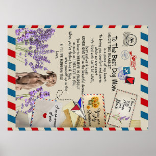 To My Dog Mum Gift, Mum Birthday Gift Idea Poster