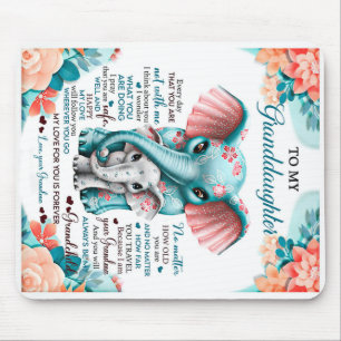 To My Elephant Daughter Gift, Daughter Birthday Mouse Pad