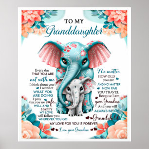 To My Elephant Daughter Gift, Daughter Birthday Poster