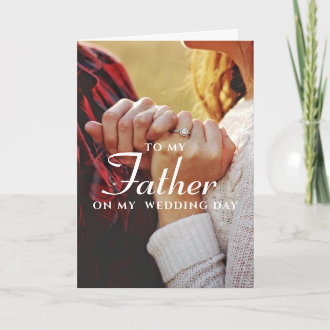 To My Father, Simple Minimalist Wedding Card (Front)