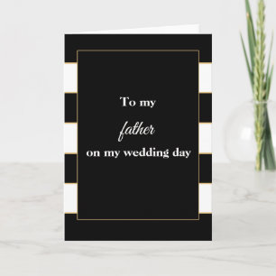 To my father wedding thank you card black white