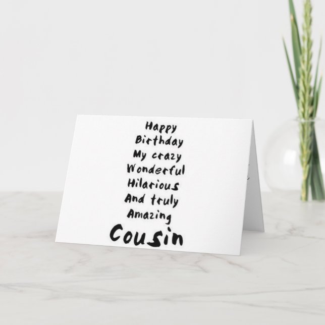 TO MY "FAVORITE COUSIN" ON YOUR BIRTHDAY HOLIDAY CARD (Front)