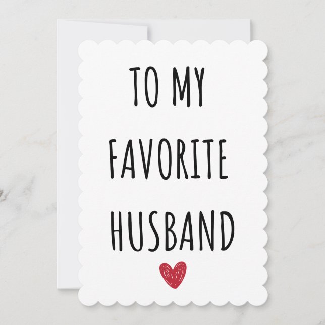 To My Favourite Husband – Witty& Funny Card (Front)