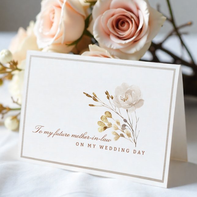 To My Future Mother-in-Law Wedding Day Floral Card (Mother-in-law Wedding Day Card)