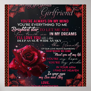 To My Girlfriend Birthday Gift, Couple Love Gift Poster