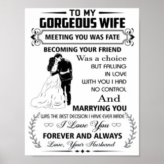 To My Gorgeous Wife Poster