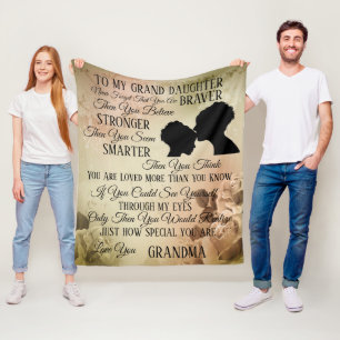 To My Grand Daughter From Grand Ma Fleece Blanket