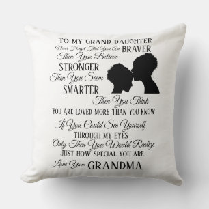 To My Grand Daughter From Mom Throw Pillow