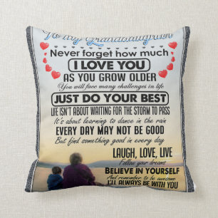 To My Granddaughter, Baby Girl Birthday Gift Idea Cushion