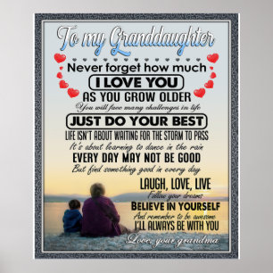 To My Granddaughter, Baby Girl Birthday Gift Idea Poster