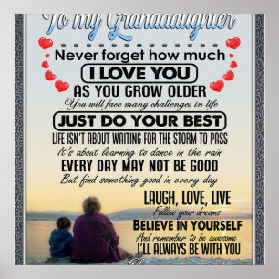 To My Granddaughter, Baby Girl Birthday Gift Idea Poster