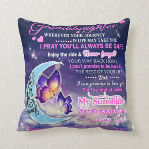 To My Granddaughter Butterflies Birthday Gift Idea Cushion