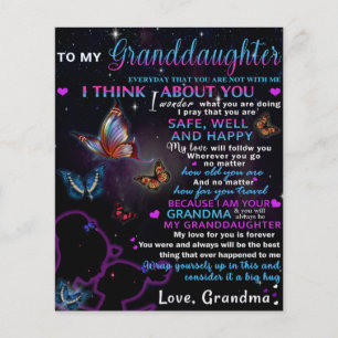 To My Granddaughter Butterflies Birthday Gift Idea Flyer