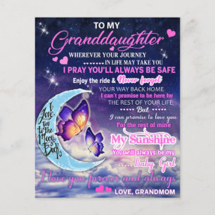 To My Granddaughter Butterflies Birthday Gift Idea Flyer