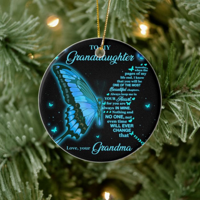 To my granddaughter ceramic ornament (Tree)