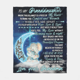 To My Granddaughter Elephant Birthday Gift Idea Fleece Blanket