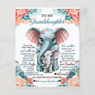 To My Granddaughter Elephant Birthday Gift Idea Flyer