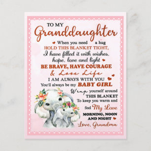 To My Granddaughter Elephant Birthday Gift Idea Flyer