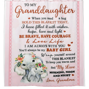 To My Granddaughter Elephant Birthday Gift Idea Shower Curtain