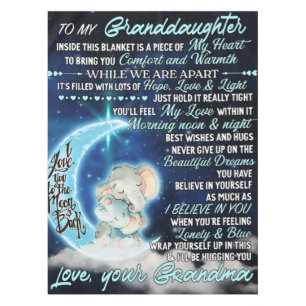 To My Granddaughter Elephant  Birthday Gift Idea Tablecloth