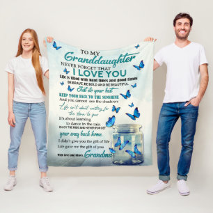 To my granddaughter fleece blanket