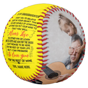 To My Granddaughter From Grandpa & Custom 2 Photos Softball