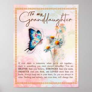 To My Granddaughter Gift,Cute Butterfly Lover Gift Poster