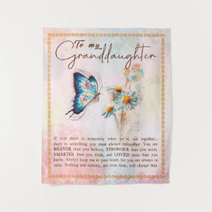 To My Granddaughter Gift,Cute Butterfly Lover Gift Tapestry