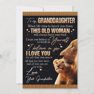 To My Granddaughter Gift From Grandma, Lion Lovers Holiday Card