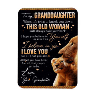 To My Granddaughter Gift From Grandma, Lion Lovers Magnet
