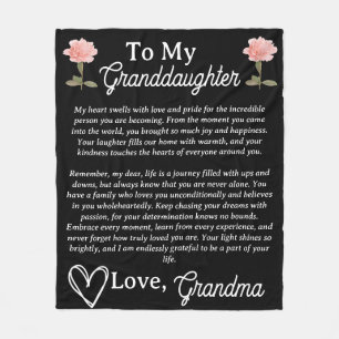 To My Granddaughter Graduation Personalized Fleece Blanket