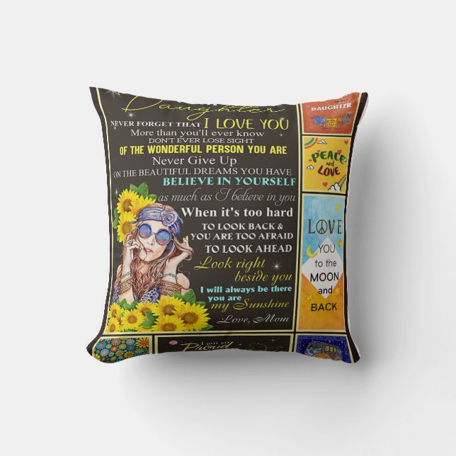 To My Granddaughter Sunflower Birthday Gift Idea Cushion (Front)