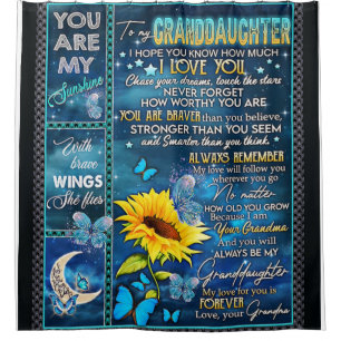 To My Granddaughter Sunflower Gift, Baby Gift Shower Curtain