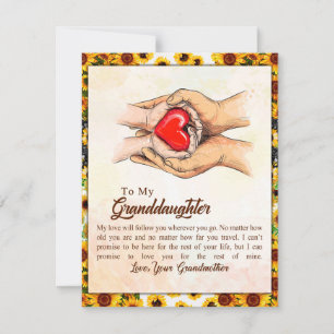 To My Granddaughter Sunflower Gift From Grandma Invitation