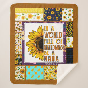 To My Grandma Gift,Grandmother Gift,Sunflower Love Sherpa Blanket