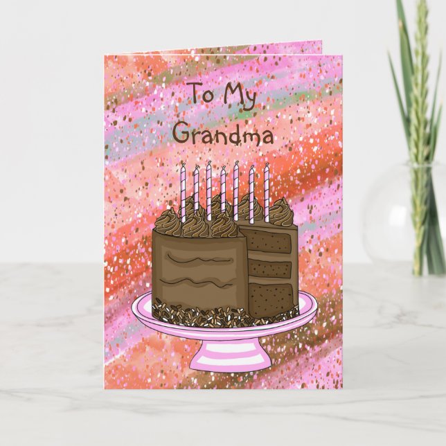 To My Grandma | Happy Birthday  Card (Front)