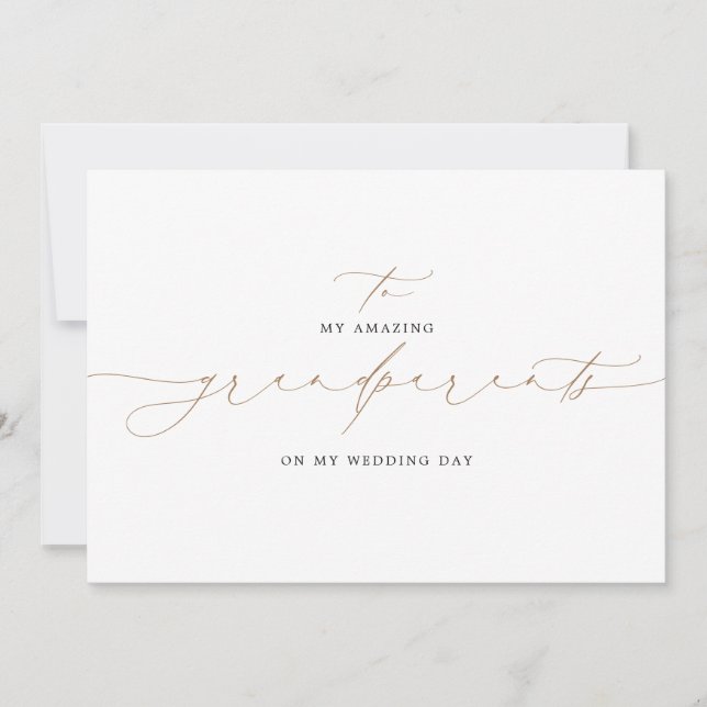 To My Grandparents On My Wedding Day Elegant (Front)